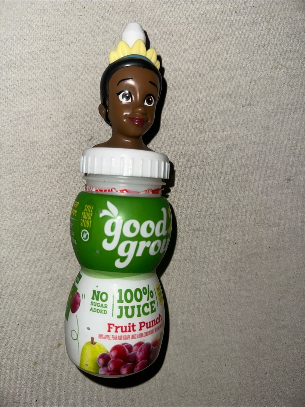 Vintage Collectible Good2Grow Fruit Punch Bottle with Princess Topper